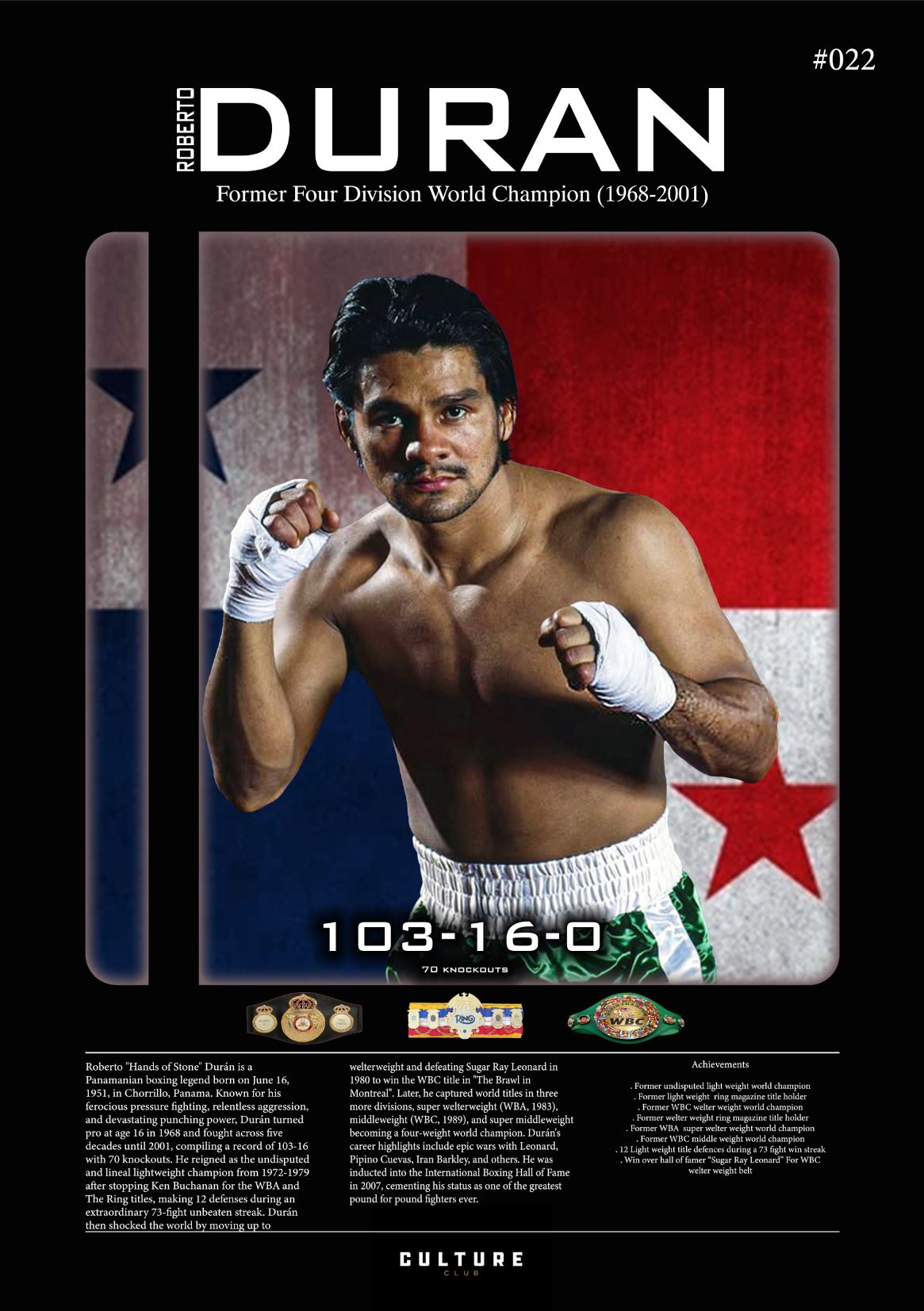 Roberto Duran Fight Poster